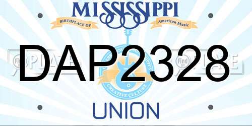 DAP2328 Mississippi License Plate