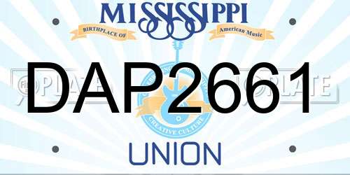 DAP2661 Mississippi License Plate