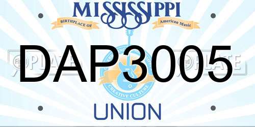 DAP3005 Mississippi License Plate