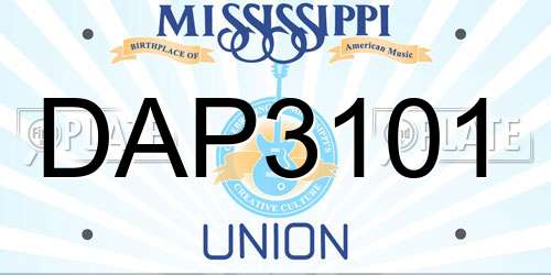 DAP3101 Mississippi License Plate