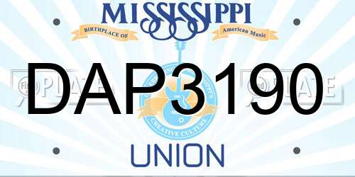 DAP3190 Mississippi License Plate