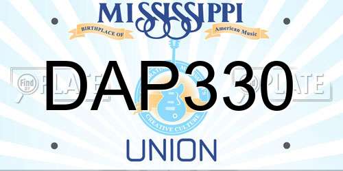 DAP330 Mississippi License Plate