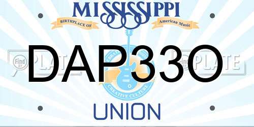 DAP33O Mississippi License Plate