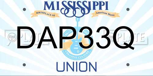 DAP33Q Mississippi License Plate