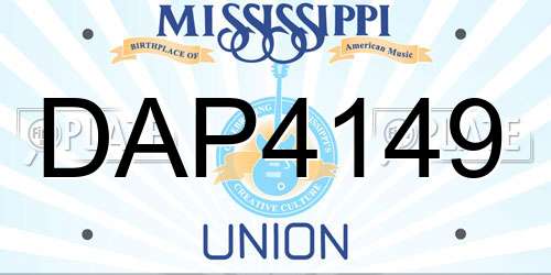 DAP4149 Mississippi License Plate