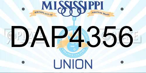 DAP4356 Mississippi License Plate