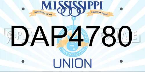 DAP4780 Mississippi License Plate