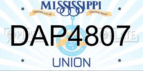 DAP4807 Mississippi License Plate