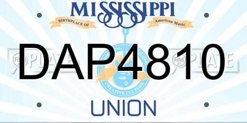 DAP4810 Mississippi License Plate