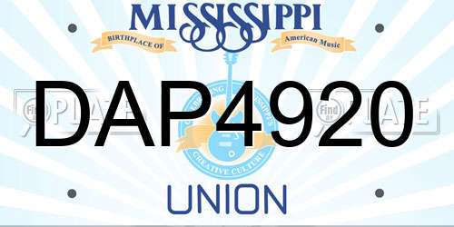 DAP4920 Mississippi License Plate