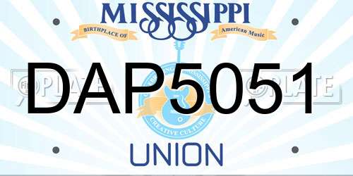 DAP5051 Mississippi License Plate