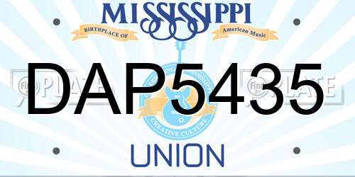 DAP5435 Mississippi License Plate