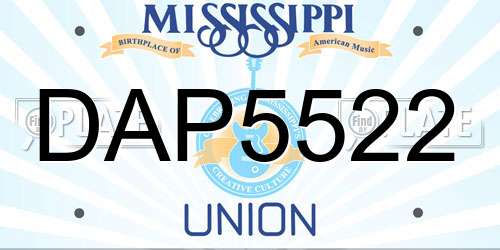 DAP5522 Mississippi License Plate