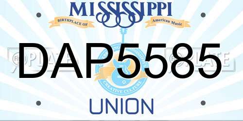 DAP5585 Mississippi License Plate