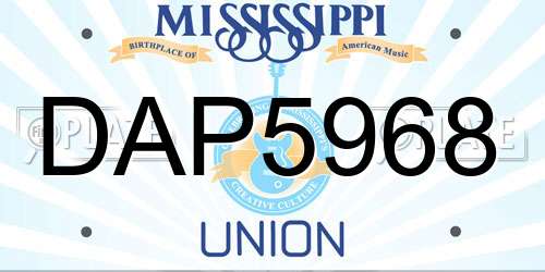 DAP5968 Mississippi License Plate
