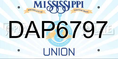 DAP6797 Mississippi License Plate