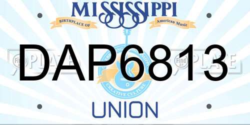 DAP6813 Mississippi License Plate