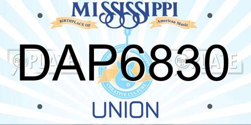 DAP6830 Mississippi License Plate