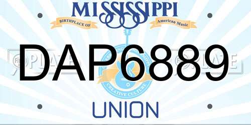 DAP6889 Mississippi License Plate