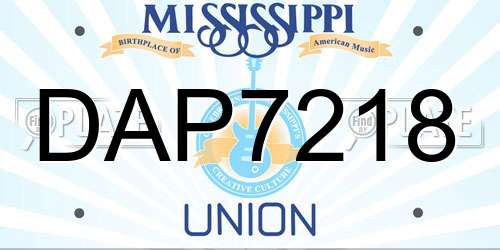 DAP7218 Mississippi License Plate