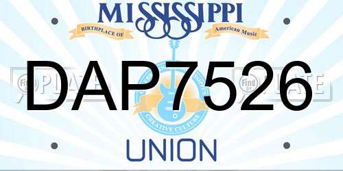 DAP7526 Mississippi License Plate