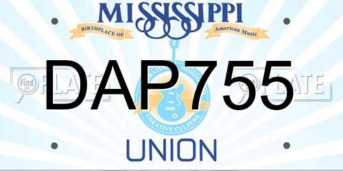 DAP755 Mississippi License Plate