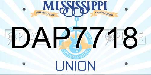 DAP7718 Mississippi License Plate