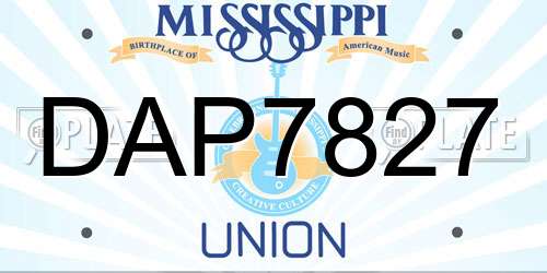 DAP7827 Mississippi License Plate
