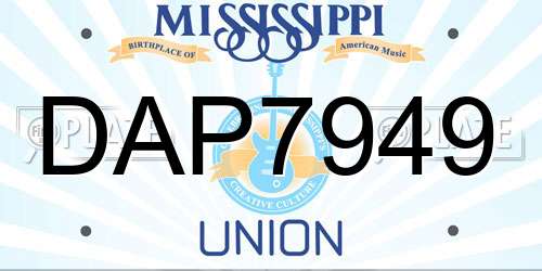 DAP7949 Mississippi License Plate