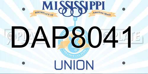 DAP8041 Mississippi License Plate