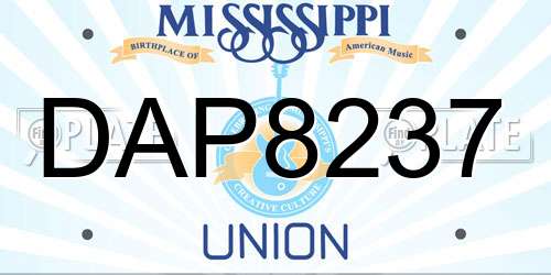 DAP8237 Mississippi License Plate