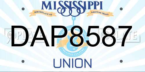 DAP8587 Mississippi License Plate
