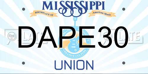 DAPE30 Mississippi License Plate