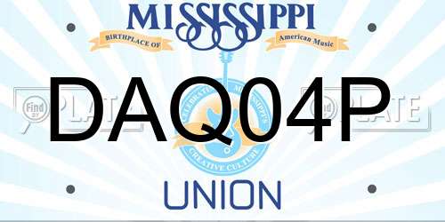DAQ04P Mississippi License Plate