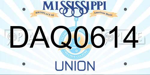 DAQ0614 Mississippi License Plate