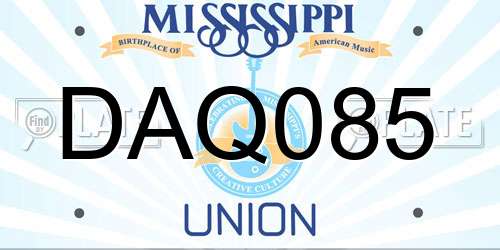 DAQ085 Mississippi License Plate