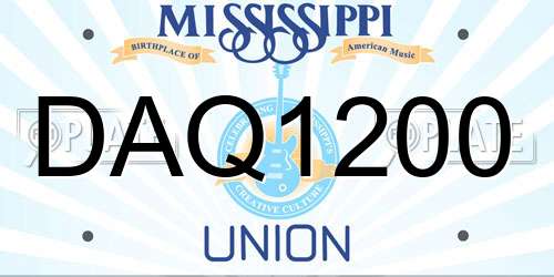 DAQ1200 Mississippi License Plate