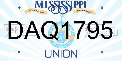 DAQ1795 Mississippi License Plate