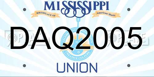 DAQ2005 Mississippi License Plate