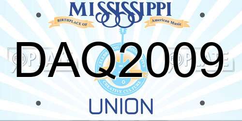 DAQ2009 Mississippi License Plate