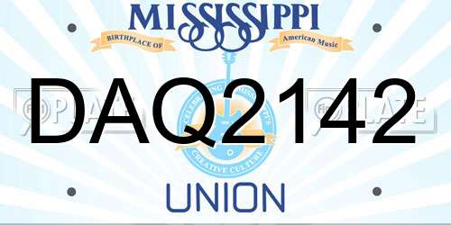 DAQ2142 Mississippi License Plate