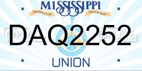 DAQ2252 Mississippi License Plate