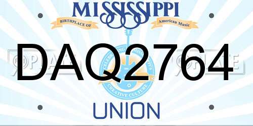 DAQ2764 Mississippi License Plate