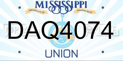 DAQ4074 Mississippi License Plate