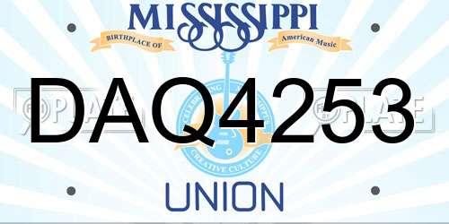 DAQ4253 Mississippi License Plate