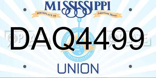 DAQ4499 Mississippi License Plate