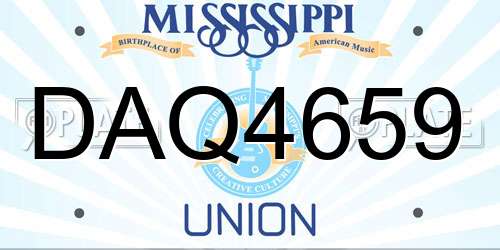 DAQ4659 Mississippi License Plate