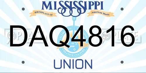 DAQ4816 Mississippi License Plate