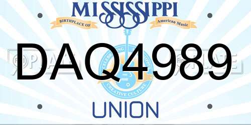 DAQ4989 Mississippi License Plate