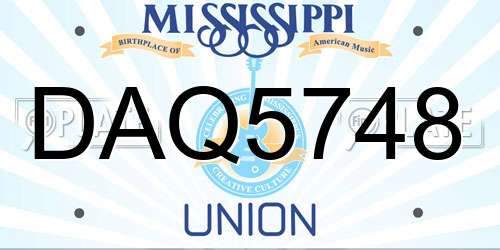 DAQ5748 Mississippi License Plate